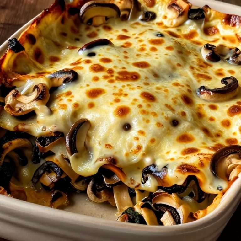 Easy Mushroom Spinach Lasagna