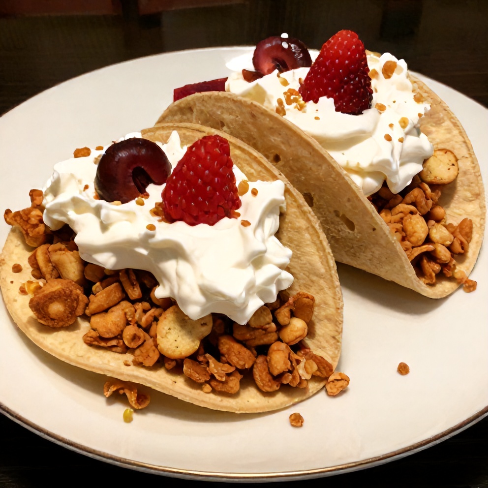 Crispy Fruity Pebbles Cheesecake Tacos