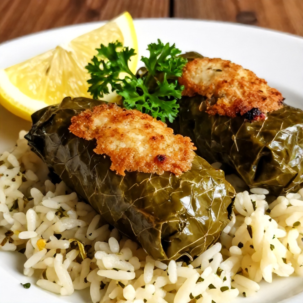 Plated Easy Stuffed Grape Leaves
