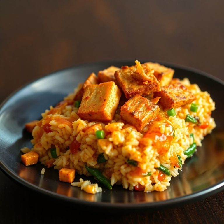 teriyaki tofu rice casserole