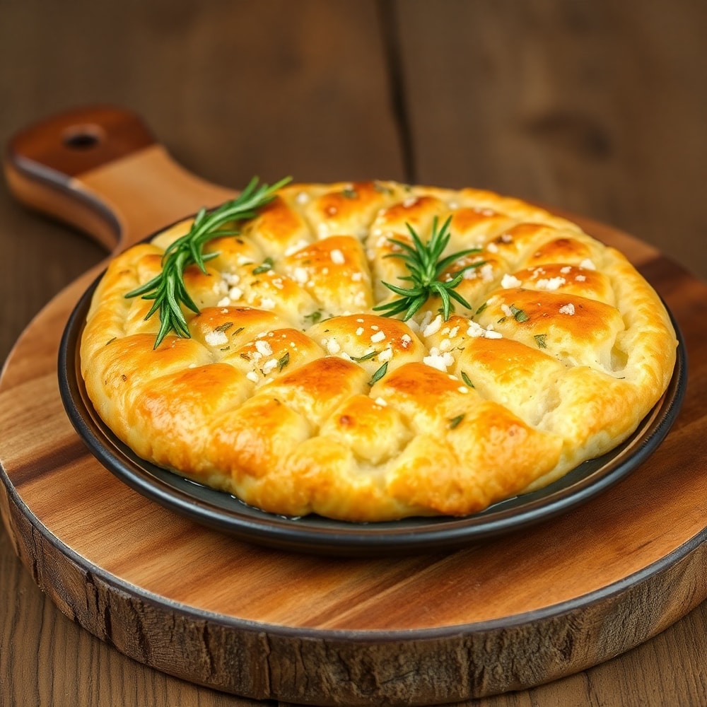 Garlic Parmesan Focaccia sliced and served