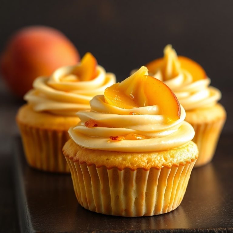 Honey Peach Cream Cheese Cupcakes