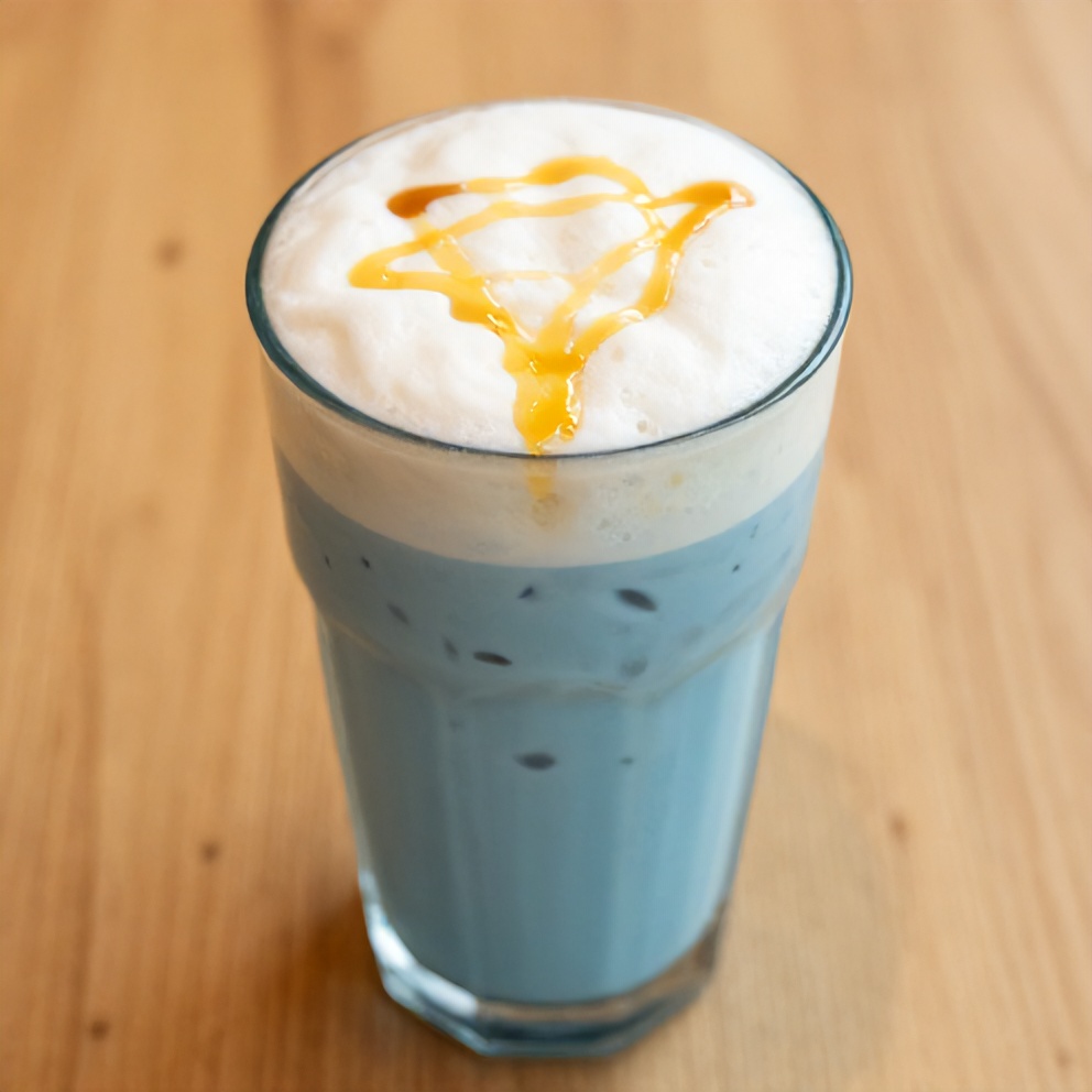 Iced Blue Tea Latte with Vanilla Cold Foam