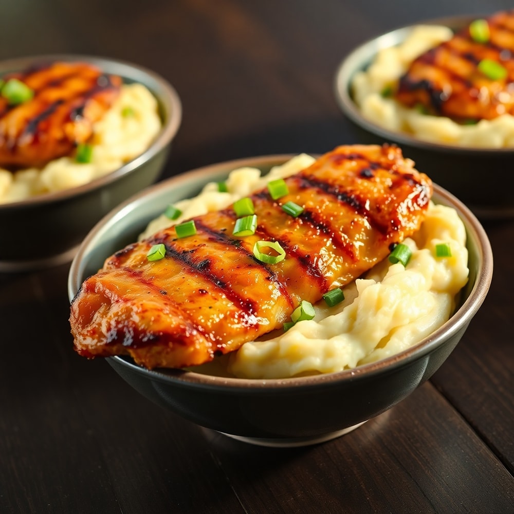 Juicy Grilled Chicken Mashed Potato Bowls