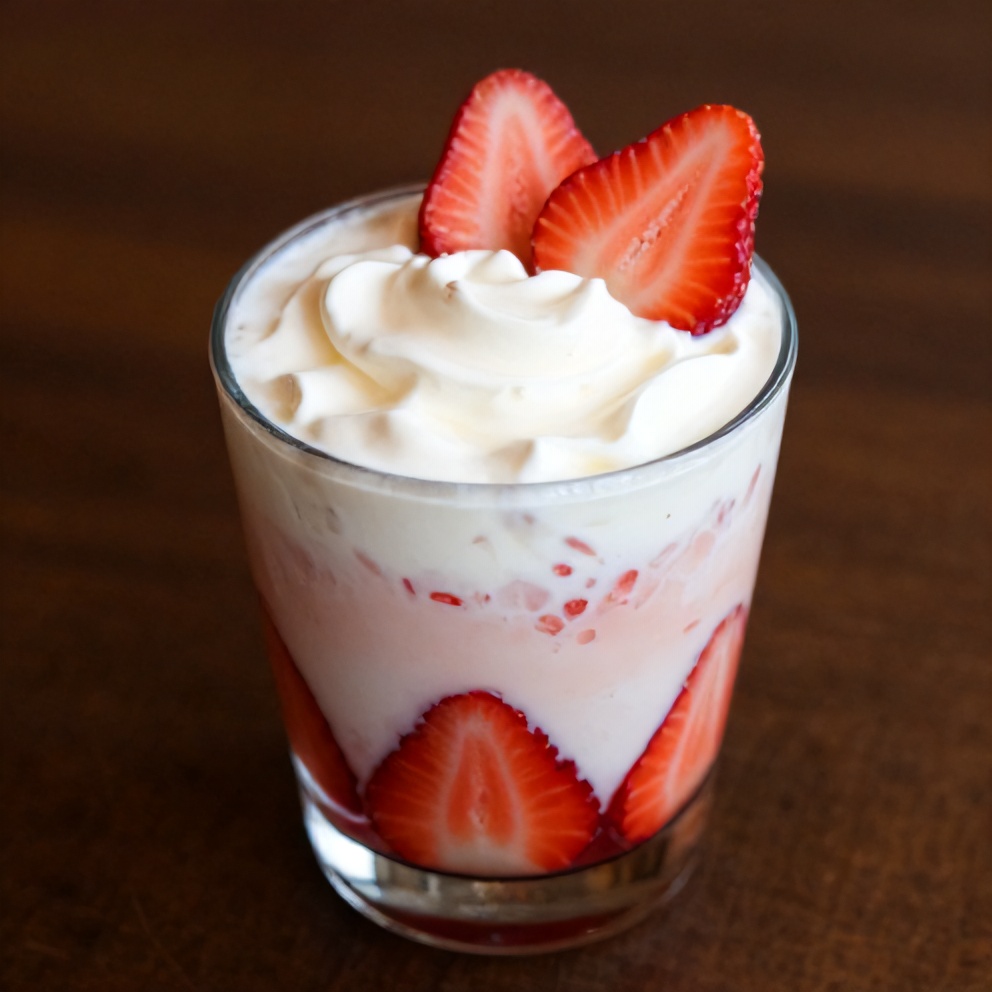 Korean Strawberry Milk with a straw
