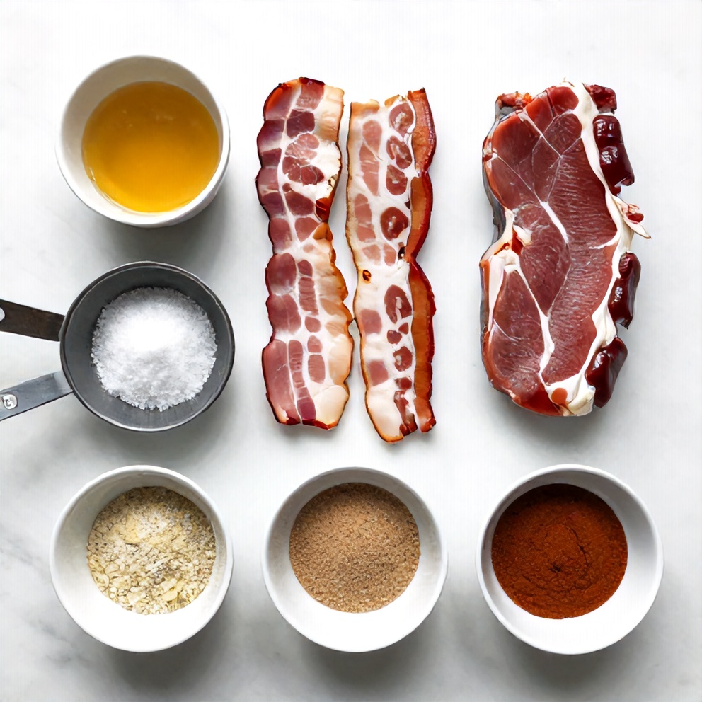 Raw Ingredients for Maple Bacon Pork Chops