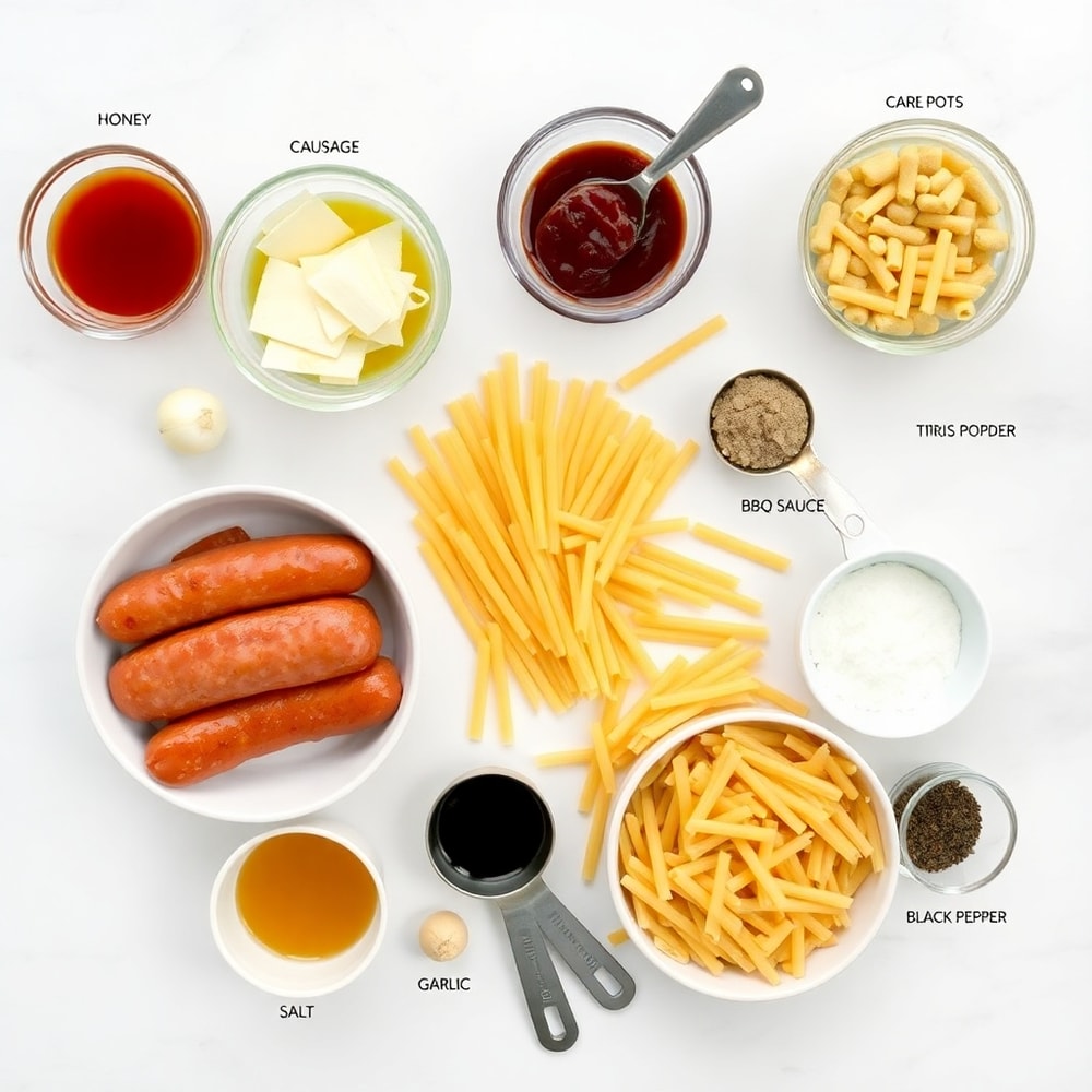 One-Pot Honey BBQ Sausage Pasta Ingredients