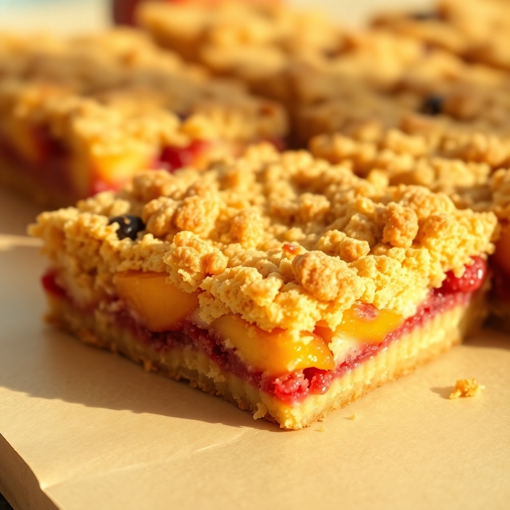 Peach Raspberry Crumb Bars