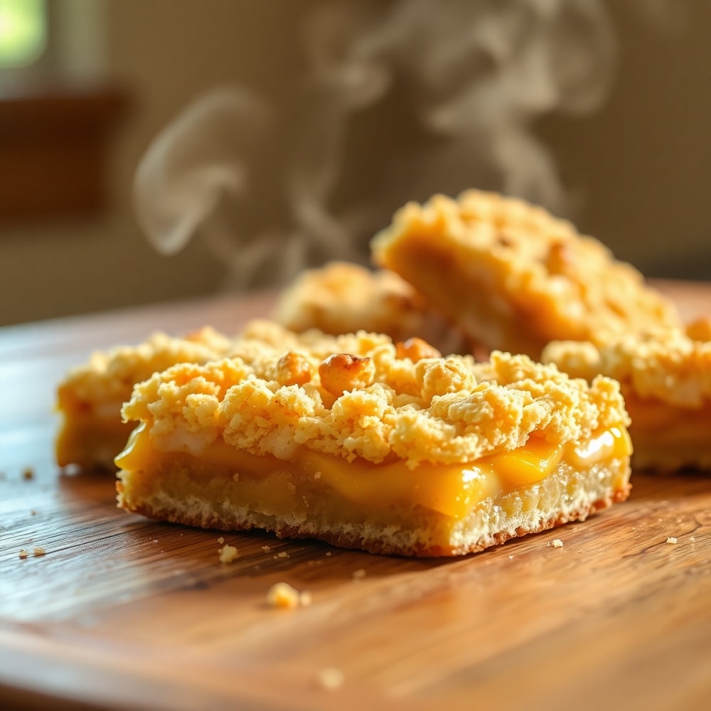Peaches and Cream Crumble Bars