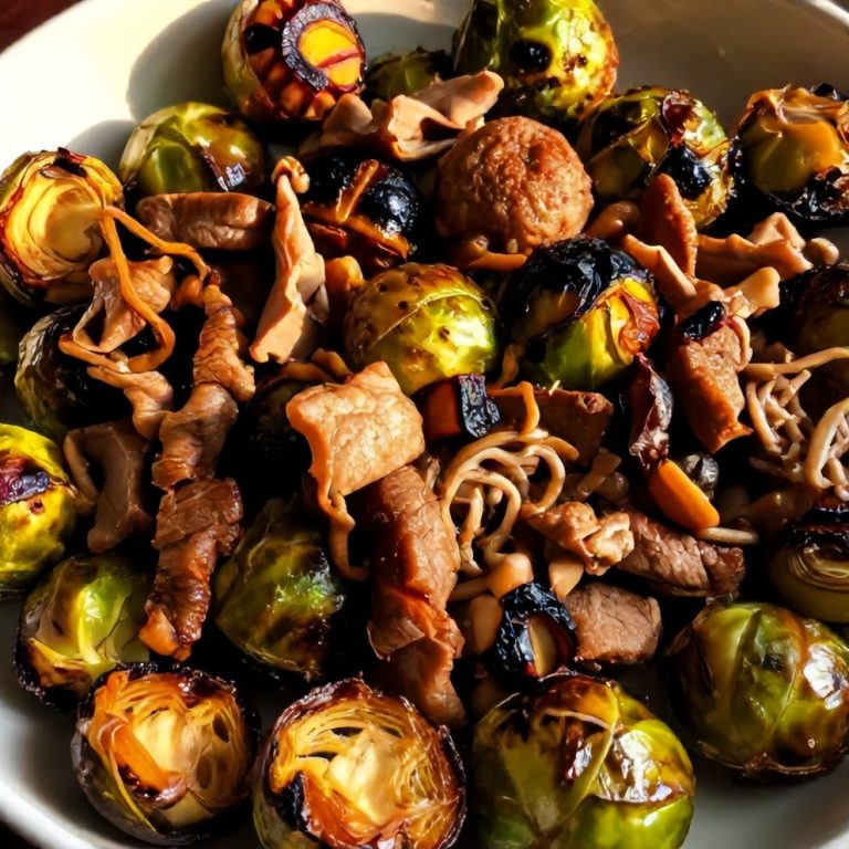 Quick Spicy Pork Brussels Sprouts Bowls