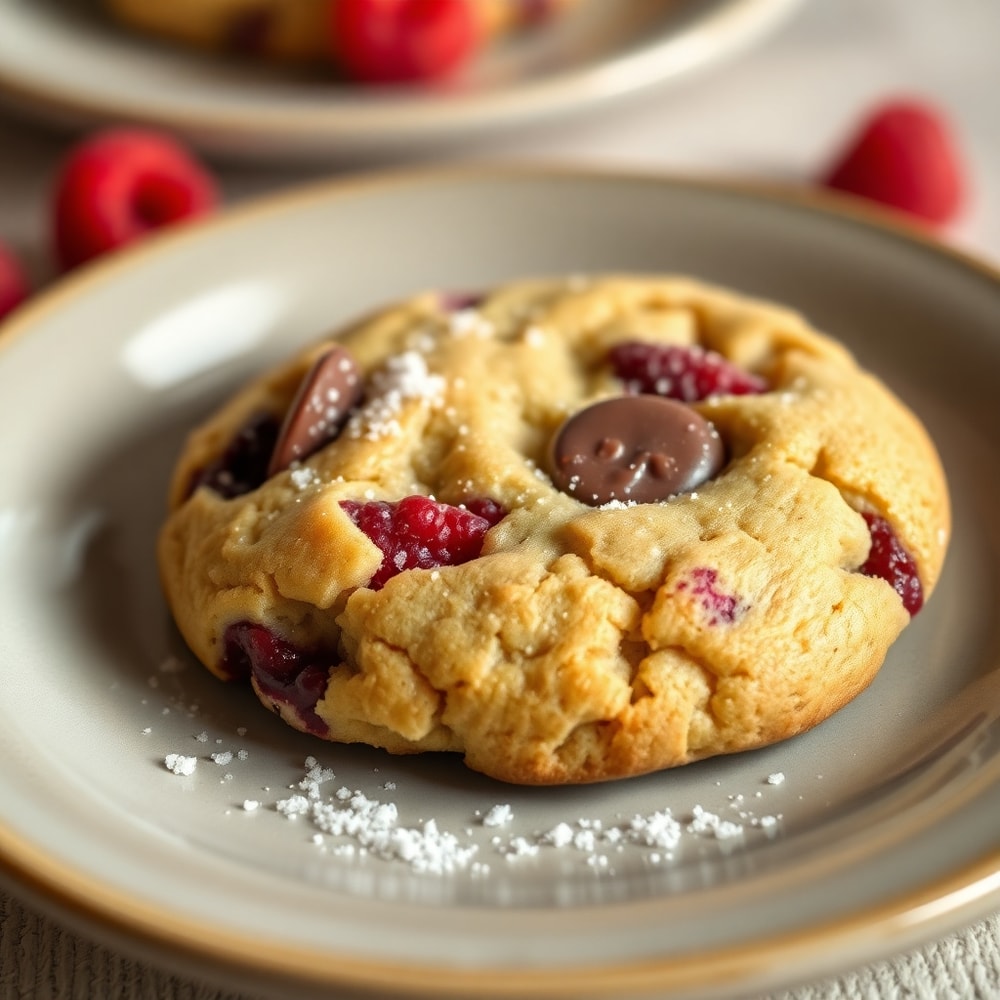 Baked Raspberry Chocolate Chip Cookies