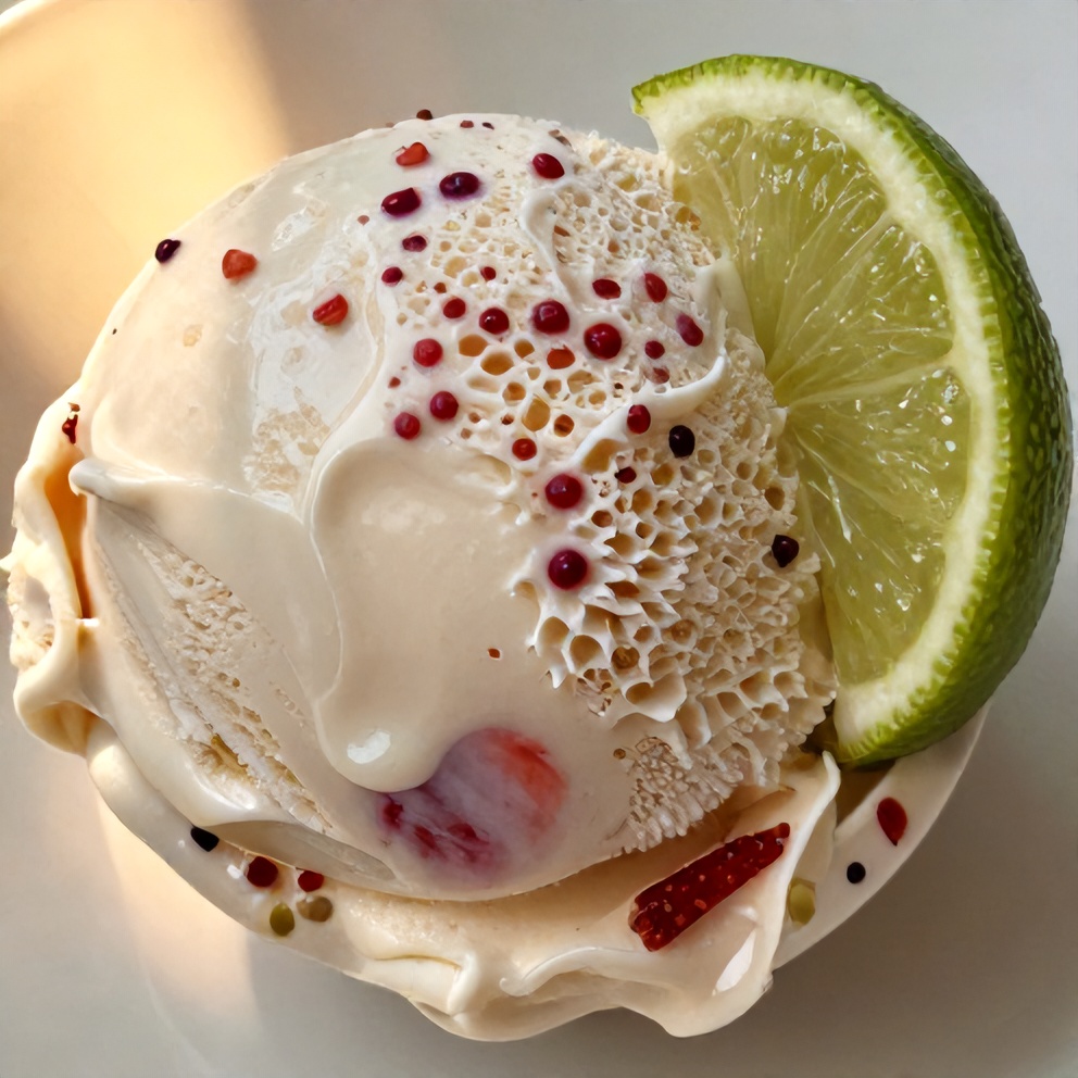 Roasted Strawberry Basil Ice Cream